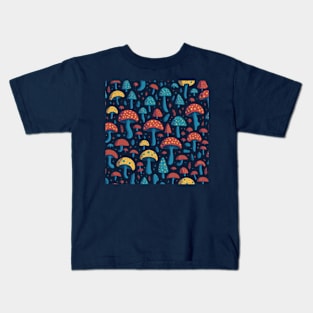 mushrooms pattern colorful Kids T-Shirt